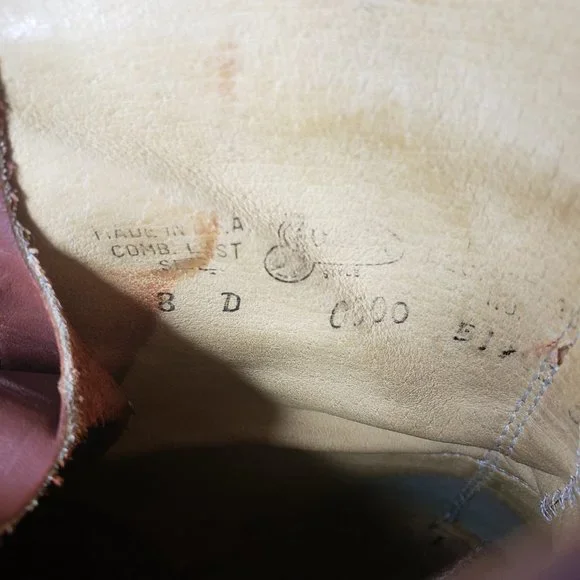 Vintage Justin Mens Sz 8 508 KILTIE ROPER Brown Leather Lace-up Boots - Picture 5 of 7